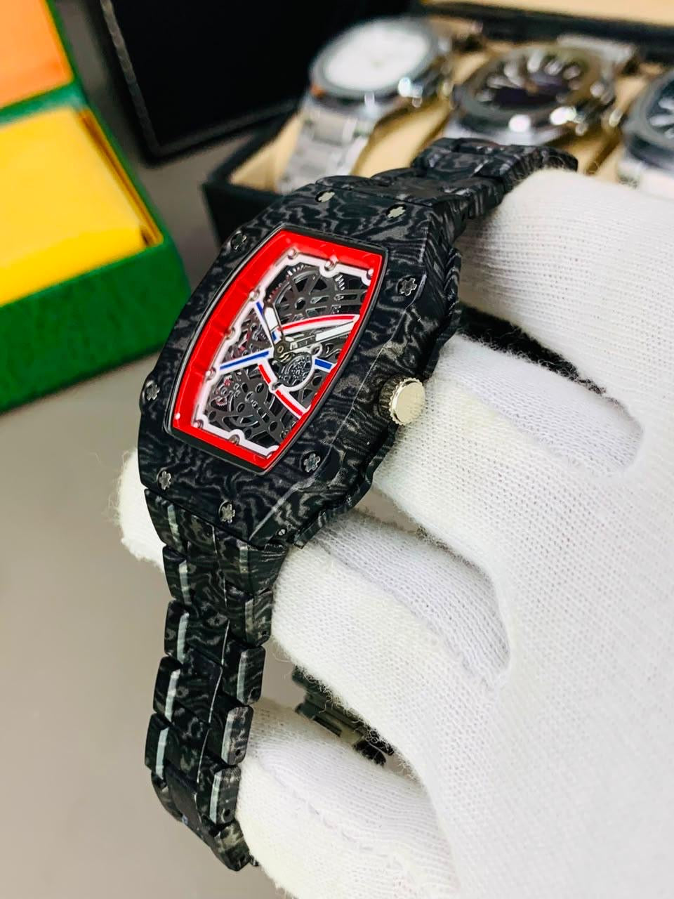 RM 67-02 Style Skeleton Tonneau Watch