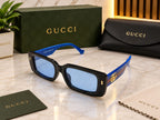 Gucci Oversized Web Stripe Rectangular Sunglasses