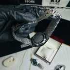 Rollie Silver Chain Black Dial Date Watch