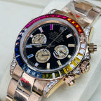 RLX Rainbow Fully Automatic Cosmograph Rosé Gold Black Dial Watch