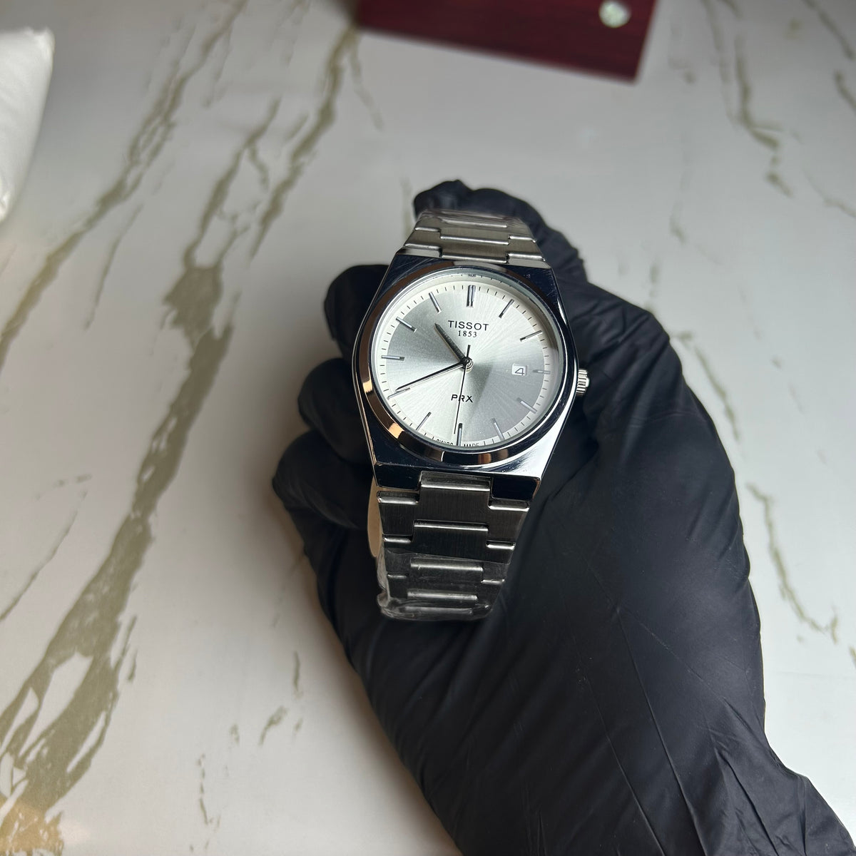 Tissot PRX Semi Automatic Style White Dial Silver Chain Watch