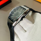 Franck Muller Classy Black Strap Black Dial Watch for Men