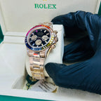 RLX Rainbow Fully Automatic Cosmograph Rosé Gold Black Dial Watch