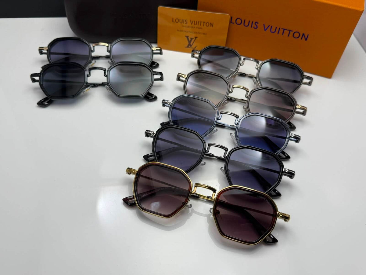Bold Geometric Metal-Frame Sunglasses – Premium Collection