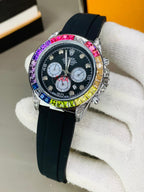 Rlx Rainbow Daytona Silicon Strap Watch