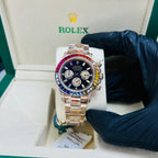 RLX Rainbow Fully Automatic Cosmograph Rosé Gold Black Dial Watch
