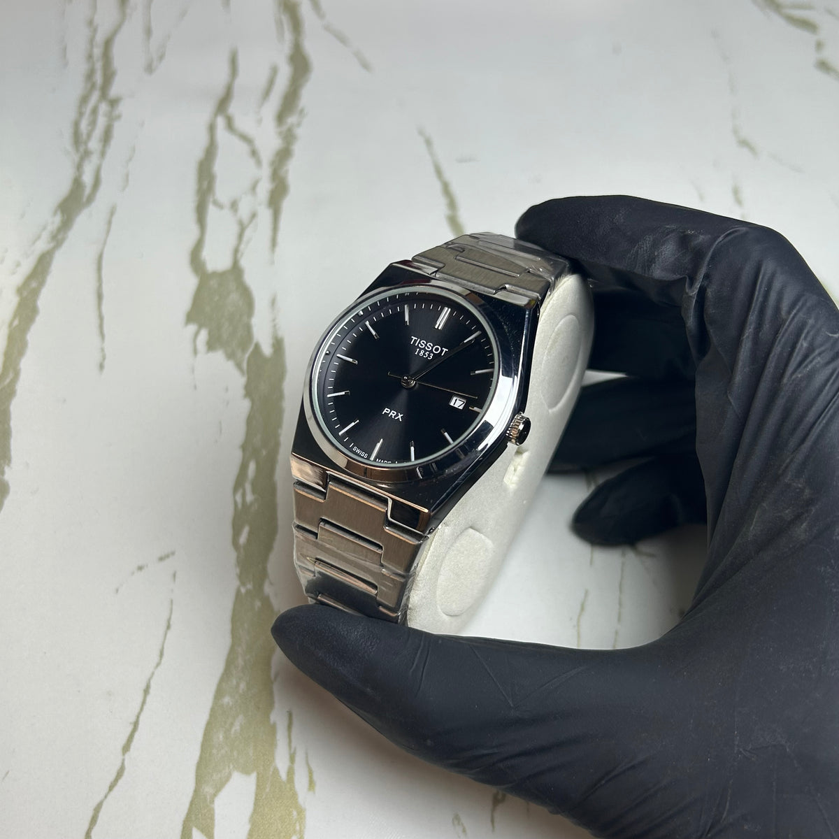 Tissot Men’s Black Dial & Cartier Tank Watch – Premium 2 Watch Combo