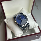 Tissot Men’s Blue Dial & Cartier Tank Watch – Premium 2 Watch Combo
