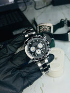 Rlx Daytona Silver & Black Quartz Men's Watch