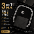 3-in-1 Men's Chain Gift Set – Premium Cuban Chain with Free Ring & Wallet