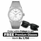 Tissot PRX Semi Automatic Style White Dial Silver Chain Watch