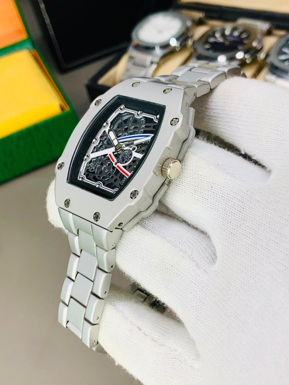 RM 67-02 Style Skeleton Tonneau Watch