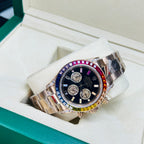 RLX Rainbow Fully Automatic Cosmograph Rosé Gold Black Dial Watch