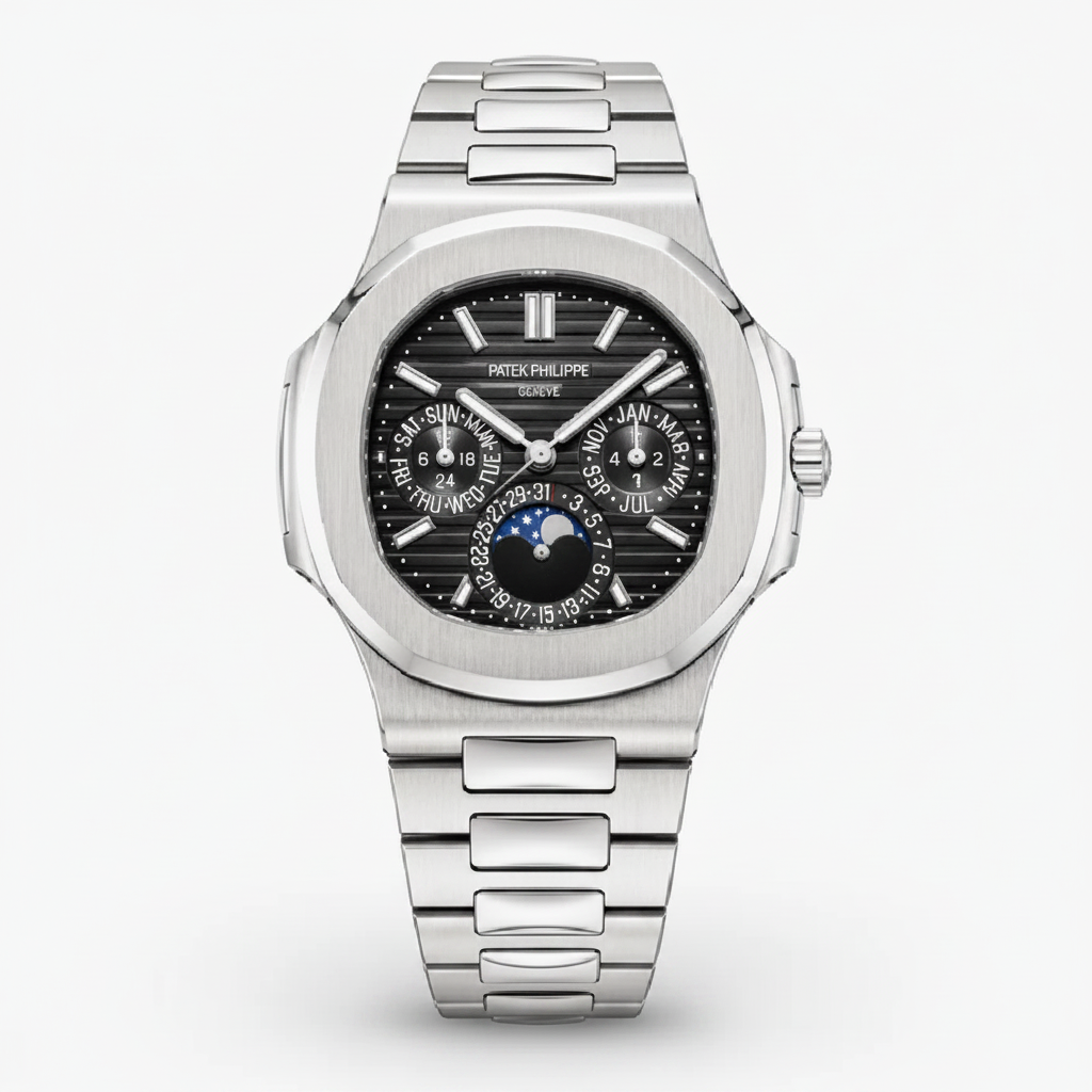 Patek Philippe Nautilus Chronograph Automatic Watch – Silver Black (Master Edition)