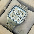 Rado Men's Skeleton White Dial Silver Chain Watch