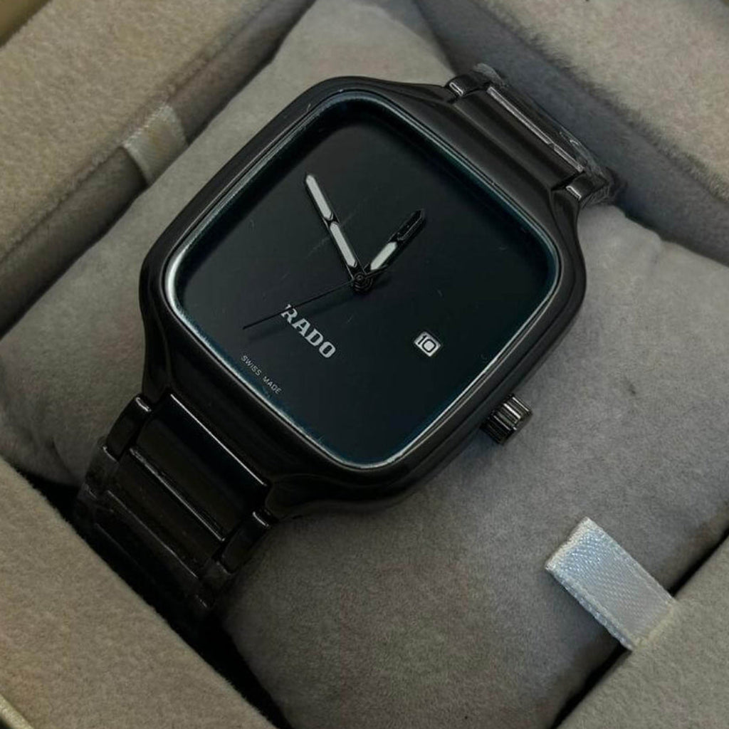 Rado Men's Black Dial Black Chain Watch