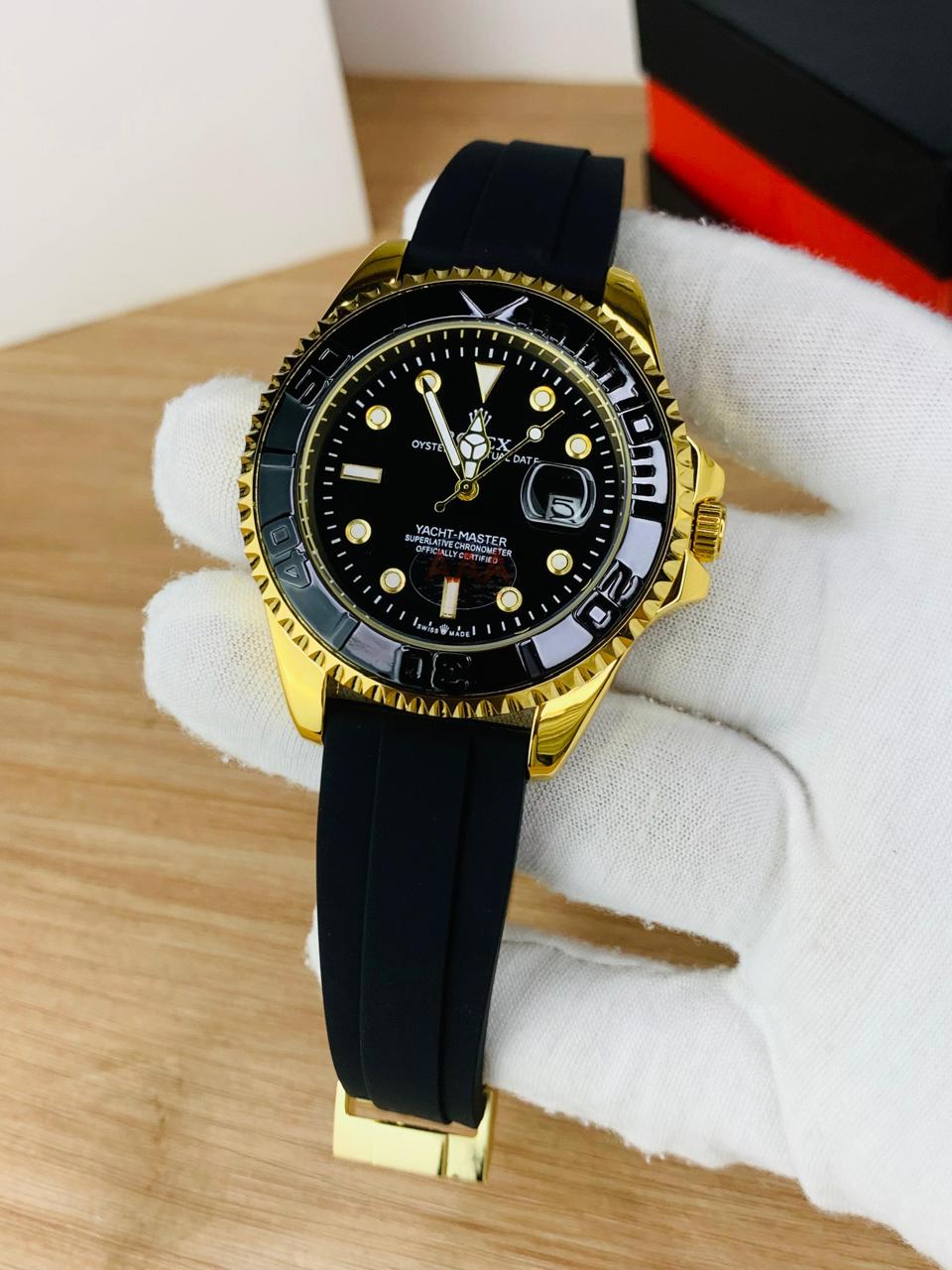 RLX Men's Quartz Yacht-Master Rotating Bezel Date Display Watch – Multiple Color Options