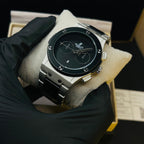 HB Men's Classic Silver Dial Premium Chain Watch