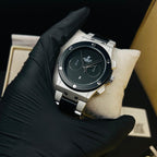 HB Men's Classic Silver Dial Premium Chain Watch