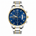 BESTWIN Luxury Men's Chronograph Silver Stainless Steel Watch