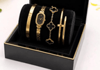Elegant 4-Piece Gold & Onyx Luxury Jewelry Set