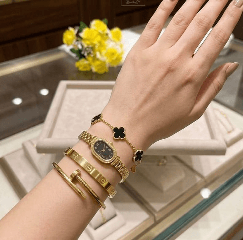 Elegant 4-Piece Gold & Onyx Luxury Jewelry Set
