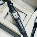 Cartier Tank White Roman Dial Leather Strap Date Watch
